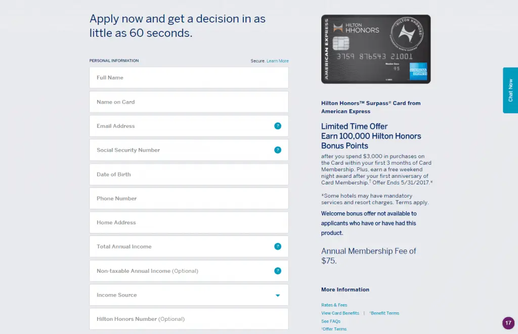 Hilton Honors Surpass Card step2