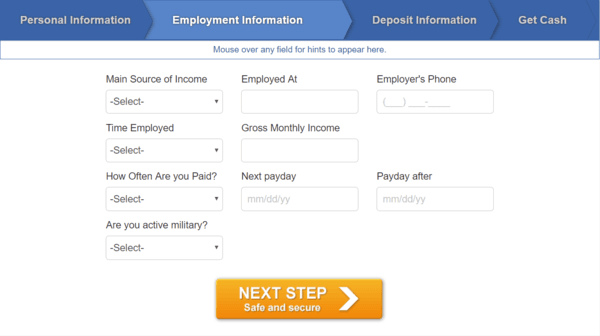 Užimtumo informacijos tinklalapio ekrano kopija