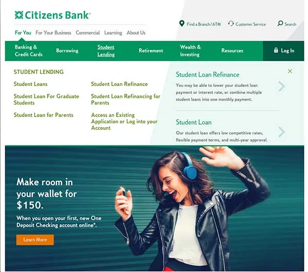 citizens bank student loan application status