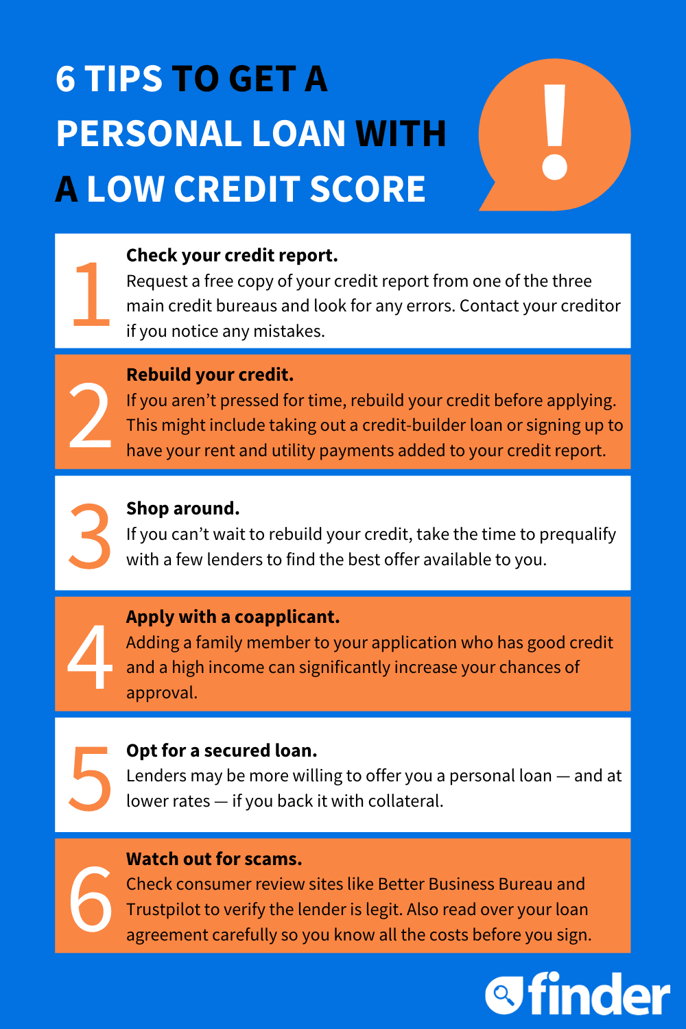 Get a bad credit personal loan in 5 steps - Finder