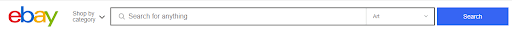 Панель поиска eBay