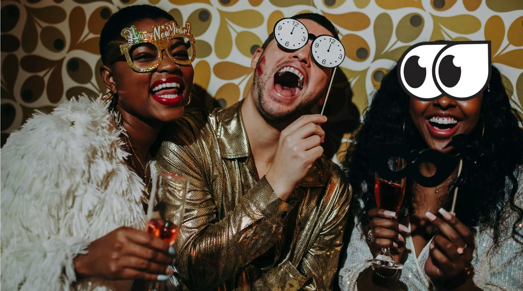 Group celebrating on New Year's Eve