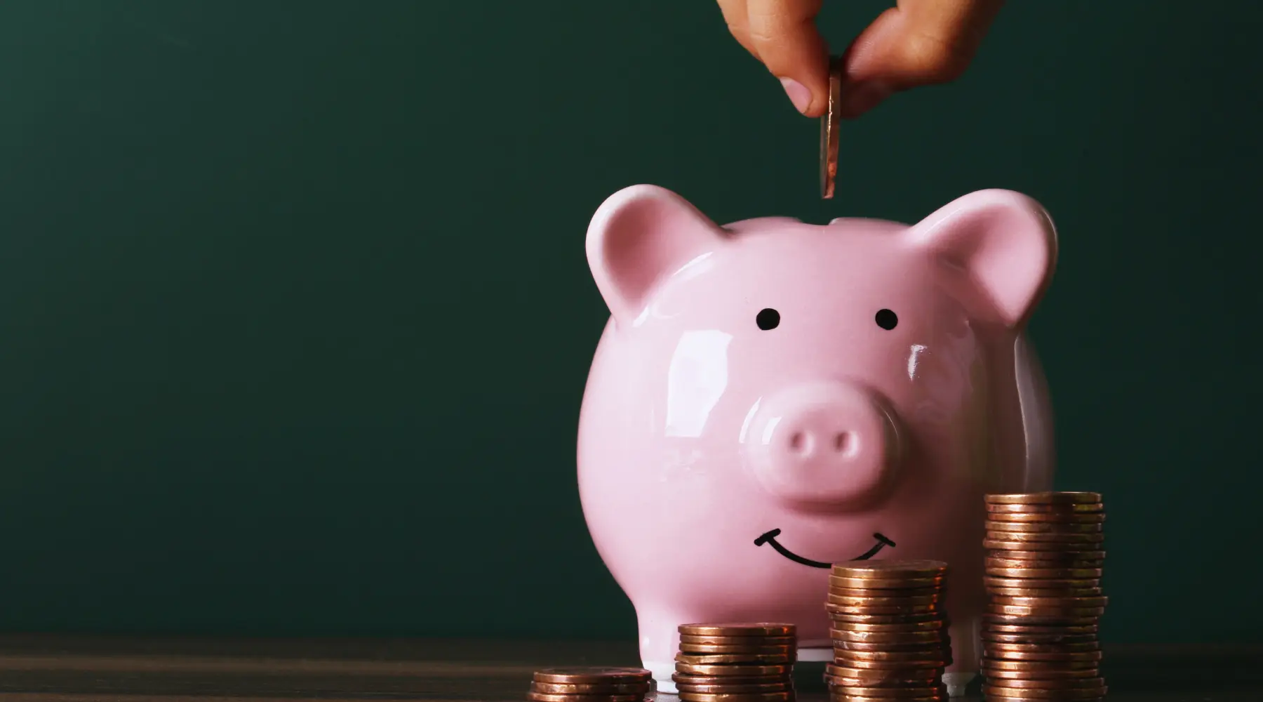 Piggy bank with growth coins