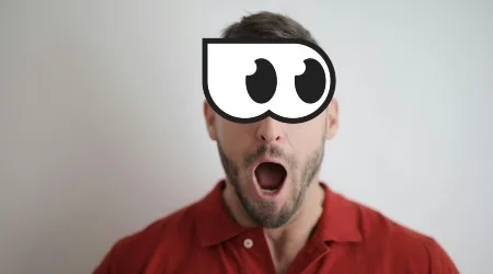 Man with surprised look on face