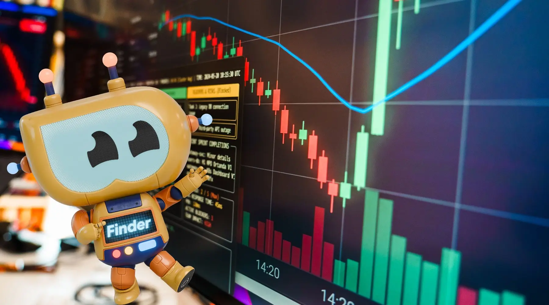 Finder bot next to trading platform
