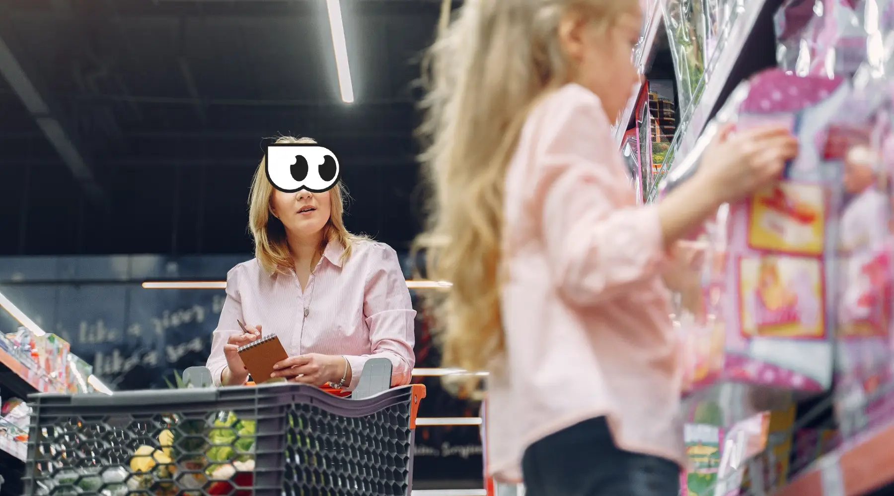 Mon shopping with daughter