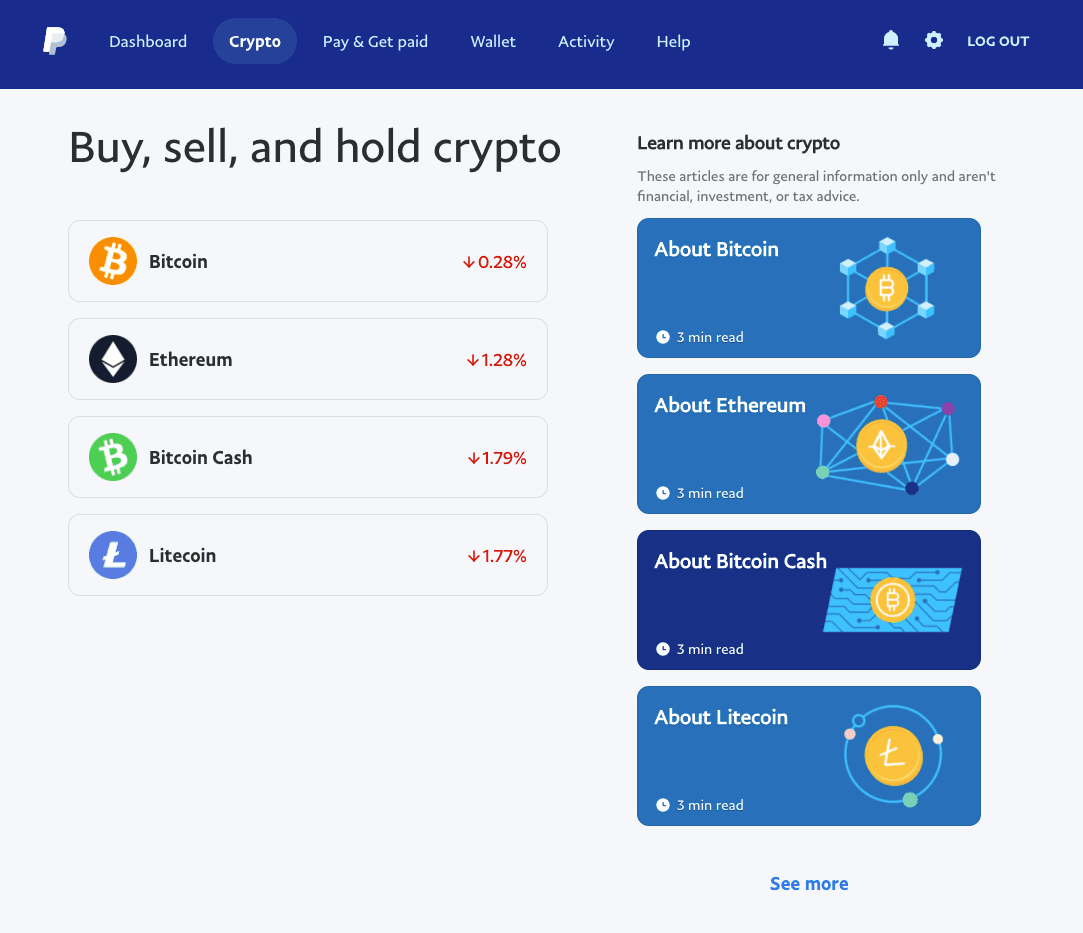 buying crypto in paypal