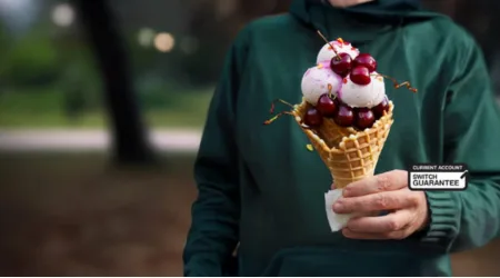 man holding an icecream
