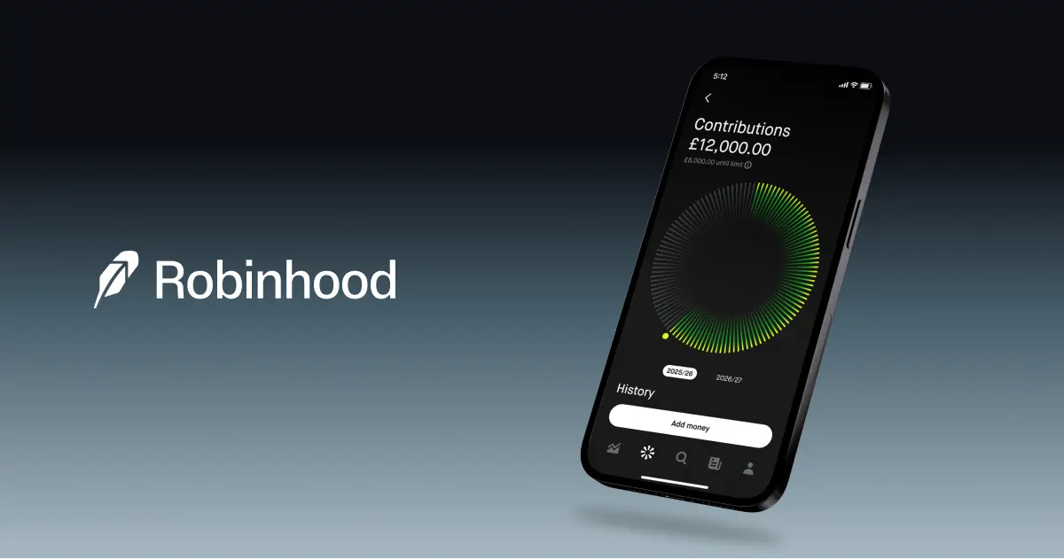 Robinhood stocks and shares isa in-app