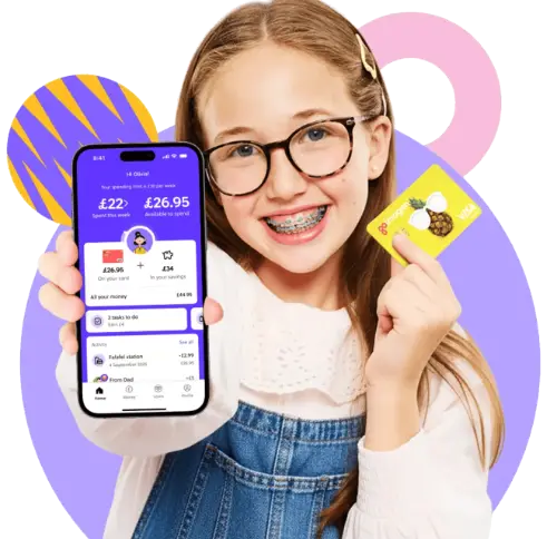 girl holding GoHenry card