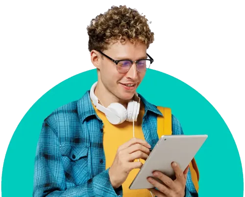 boy holding a tablet
