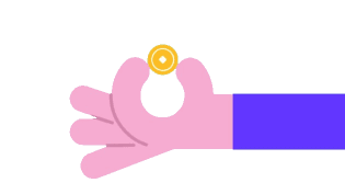 hand with coin