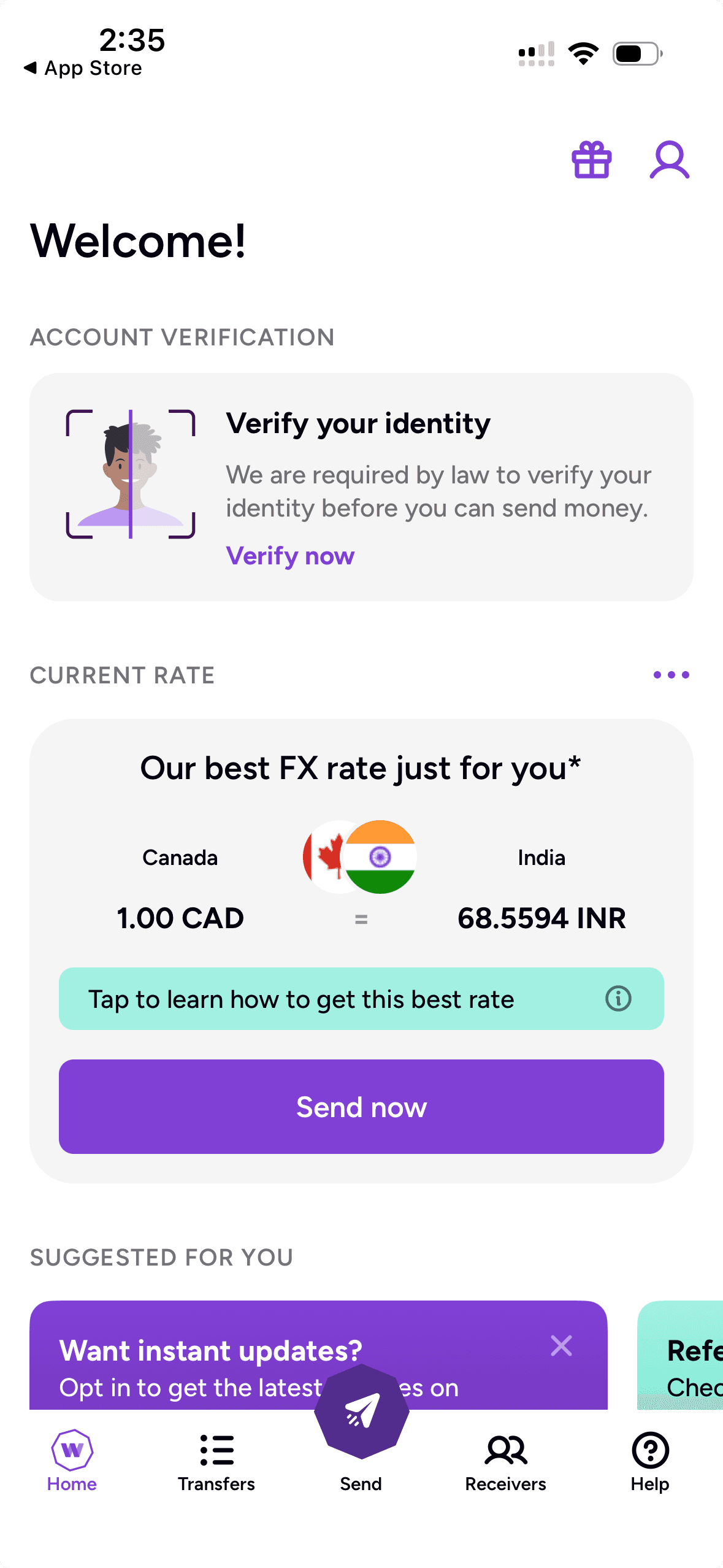 Worldremit screenshot
