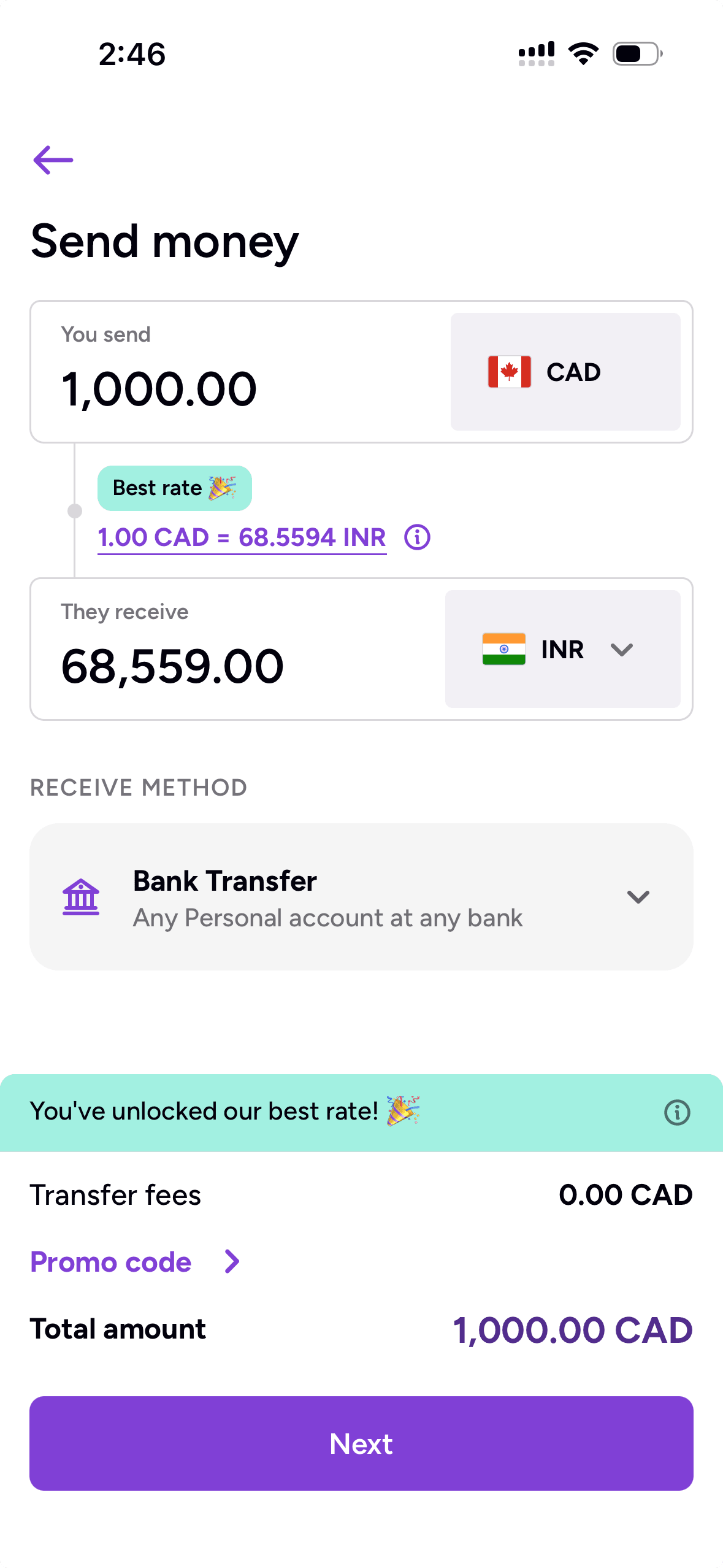 Worldremit screenshot