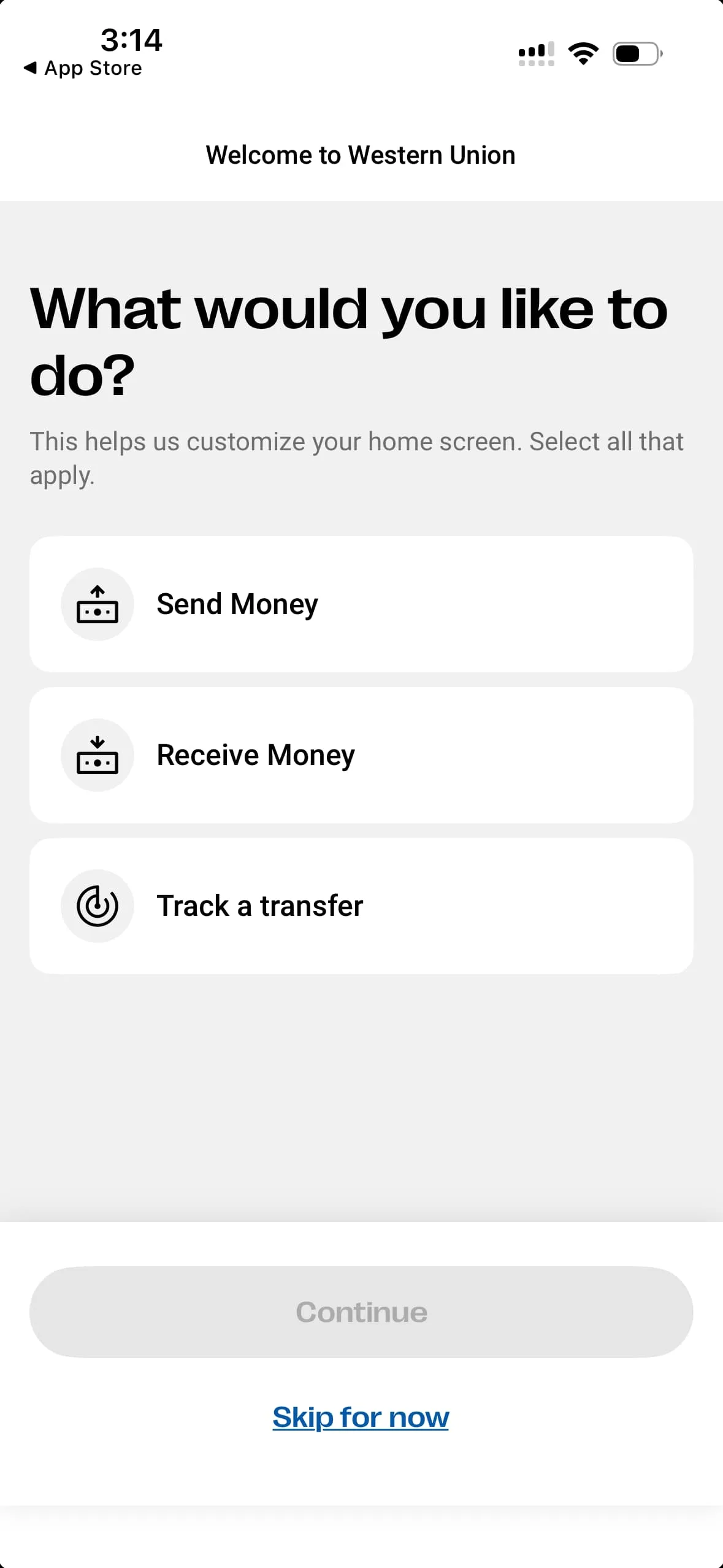Image: Google Play Western union android app