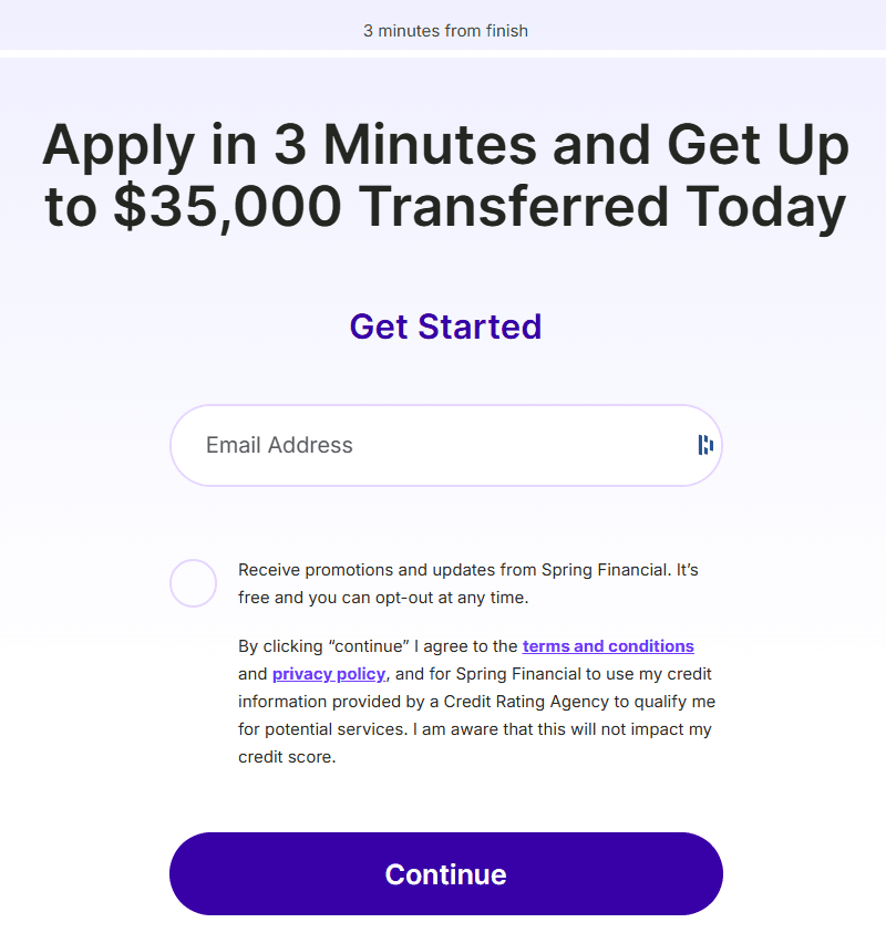 Spring application step 1