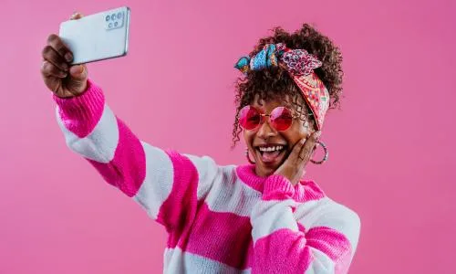 Woman taking a selfie