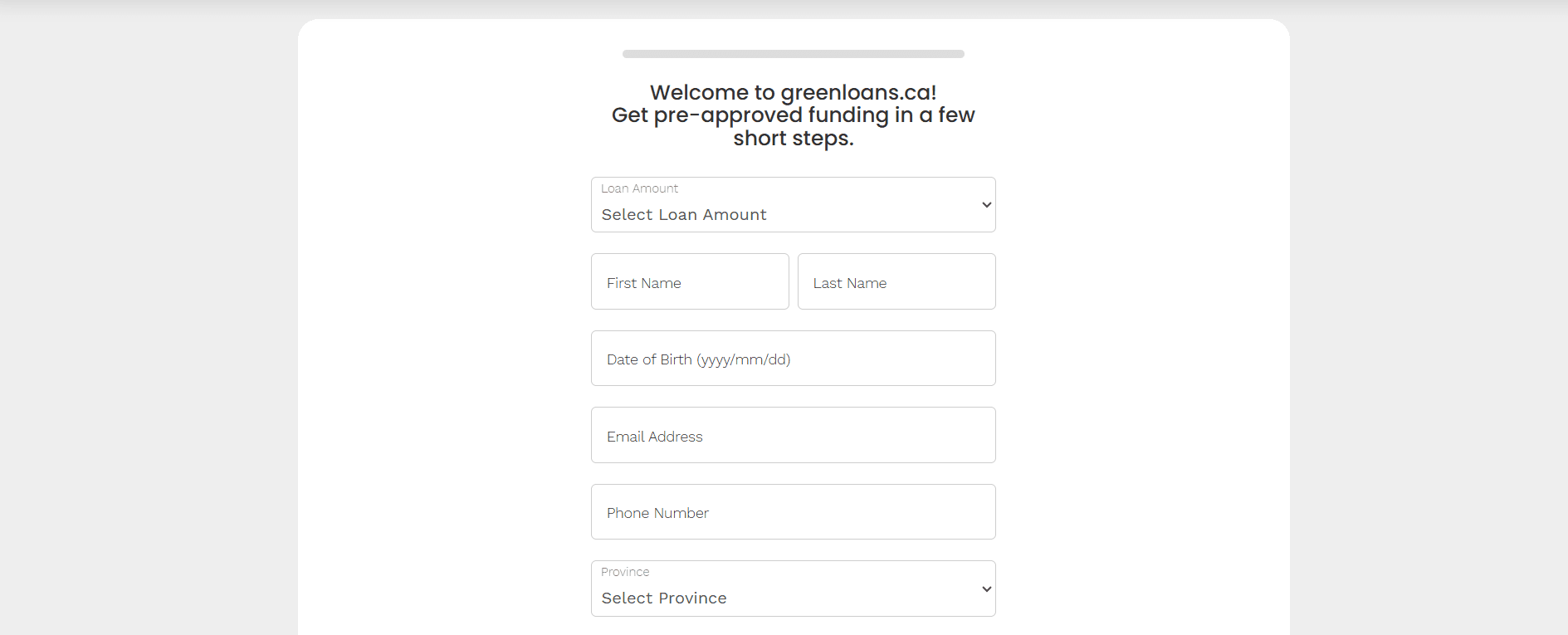 Green Loans application