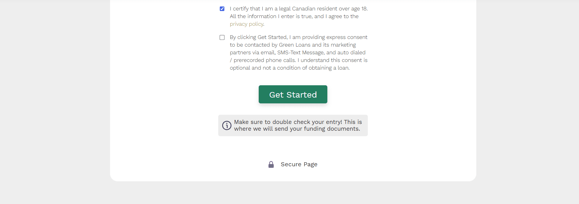 Green Loans application