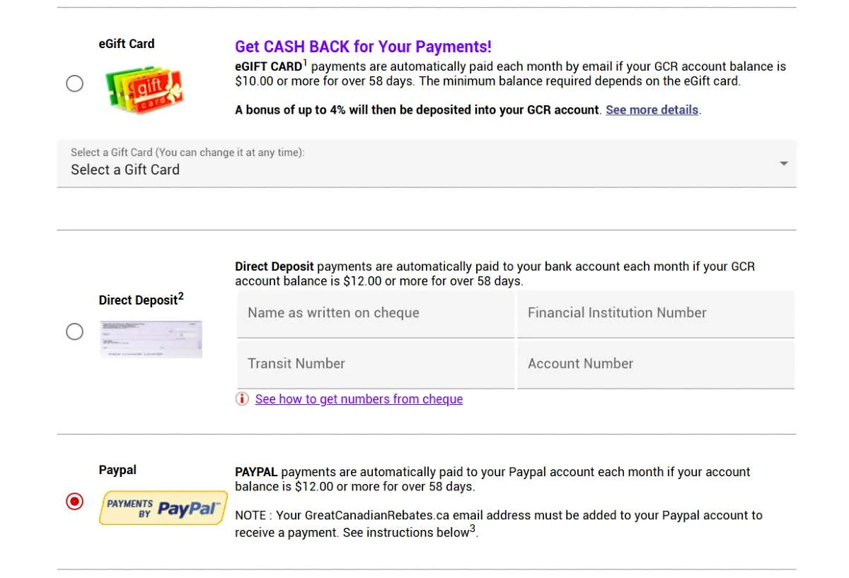 Great Canadian Rebates Screenshot 