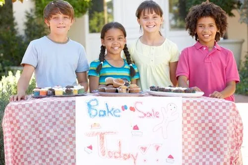 Kids on a bake sale
