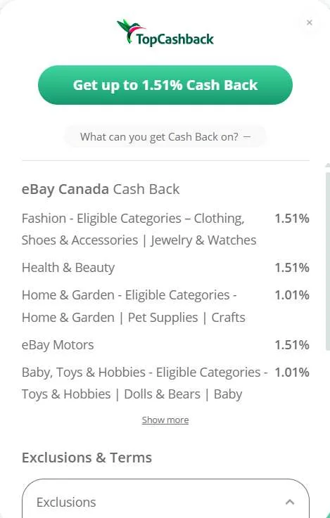 TopCashback screenshot