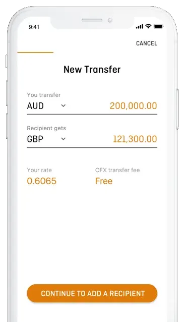 OFX mobile app