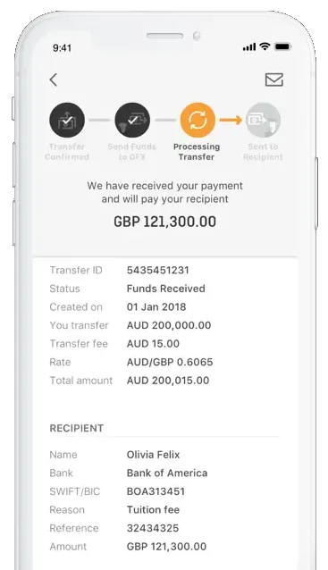 OFX mobile app