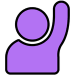 person raising hand to help