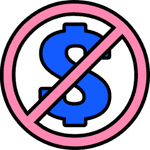 slashed dollar sign