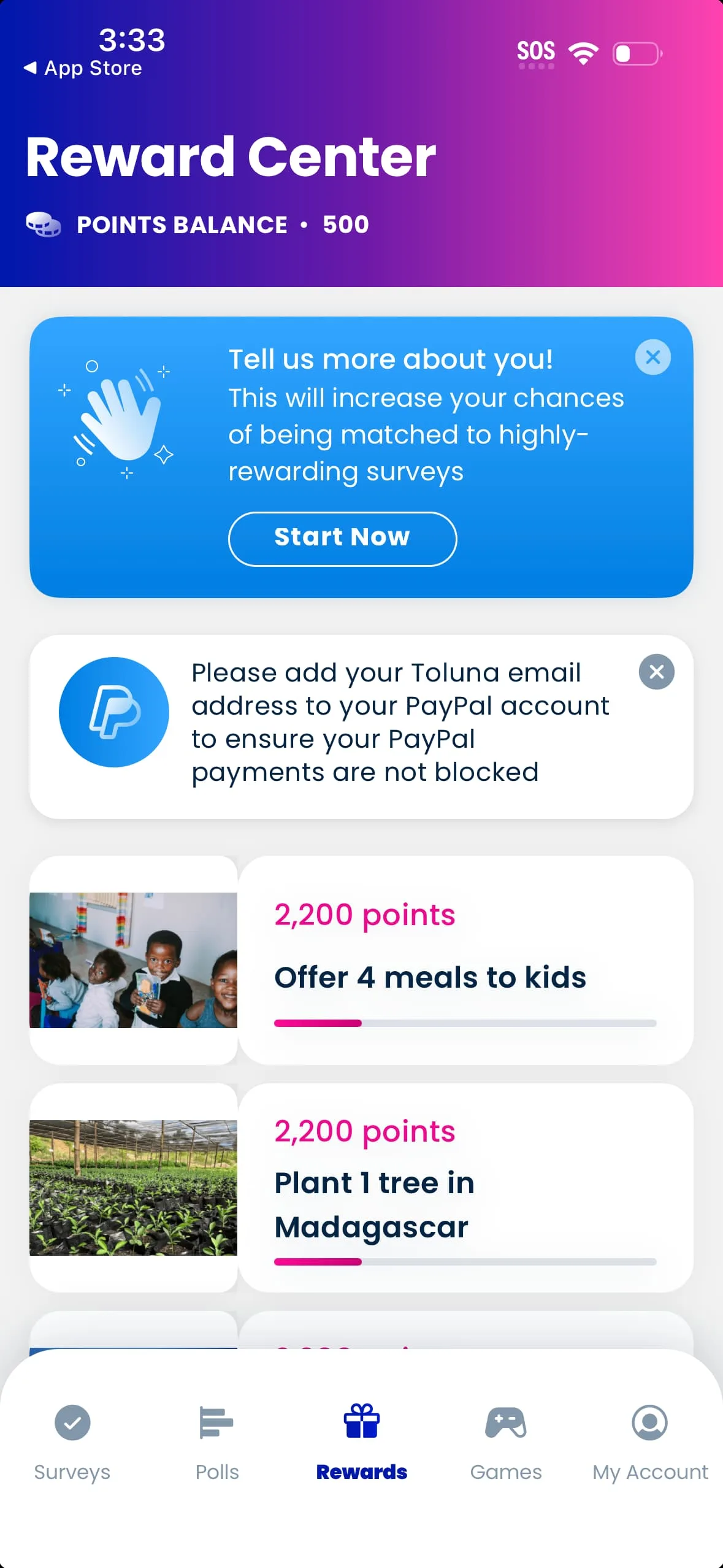 Toluna app screenshot