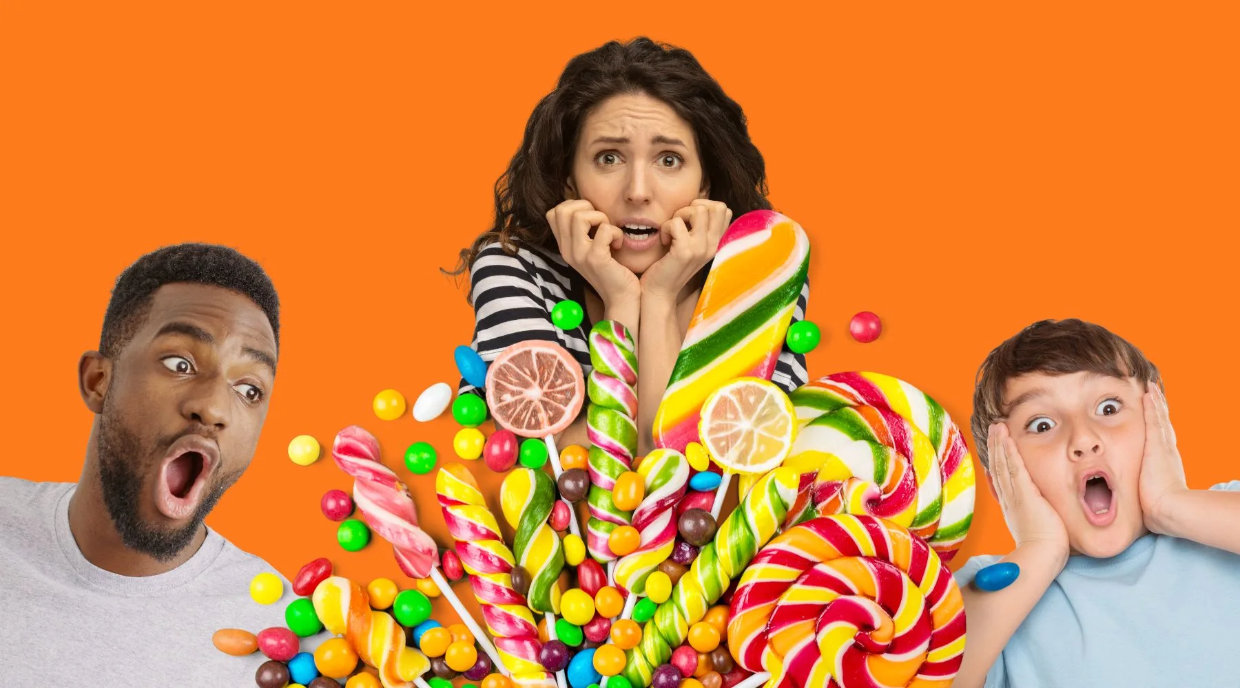 Candy and scared people
